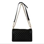 Emperia Black Quilted Flap Jelly Vegan Purse Photo 1