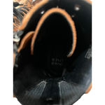 Donald Pliner Leopard Print Leather Size 8.5 Women's Lace Up Zip Combat Boots Photo 5