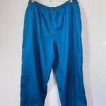 Vintage Valentino Sport Drawstring Unisex Teal Windbreaker Pants Size 8 Photo 0
