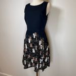 L.A.Soul Sleeveless Fit & Flare Dress Multicolor Cat Pattern Women’s Size Small Blue Photo 3