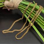 Monet Vintage Gold Plated Miami Cuban Link Vermeil 36-inch Long Necklace Photo 2