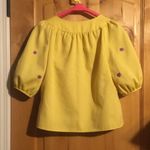 Vintage Unbranded Yellow Purple Floral Embroidery 3/4 Bishop Sleeve Top EUC M Size M Photo 1