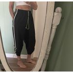 Just My Size 16W Black Pants Neon Green White Trim Adjustable Hem Pockets Photo 6