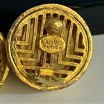 Lanvin Paris Vintage Button Gold and Cream Clip Earrings Photo 8