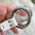Antoniazzi Firenze White Leather Waist Belt w/ Pewter Metal Design (Size Large) Silver Photo 1