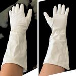 HENRY MORGAN & CO White Gloves Embroidered Fabric Formal Gauntlet Style VINTAGE Photo 8