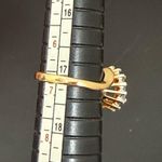 Vintage 18KGE Aquamarine Blue Topaz CZ Ring Size 7 3g. Photo 10