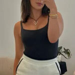 SKIMS Fits Everybody Square Neck Sleeveless Bodysuit in Onyx Black Size Medium Photo 0