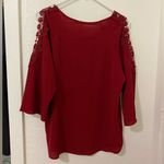 blouses for women color red size L 3/4 sleeve round neck with lace Size L Photo 5