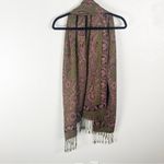 PASHMINA Brown Paisley Print Pashmina Silk Blend Blanket Shawl Scarf Wrap Photo 1