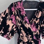 ZARA  Devore Velvet Burnout Wrap Dress Witchy Whimsigoth XS Black Photo 3