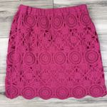 NWT CAROLINE CONSTAS NEW YORK RASPBERRY PINK CROCHET MINI SKIRT SZ‎ XS Photo 3