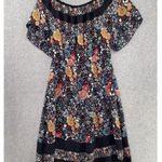 Loft  Ann Taylor Off Shoulder Dress Midi Blue Floral Size Medium Lined Boho Photo 8