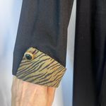 Danny & Nicole Black Green Animal Print Contrast Novelty Button Blazer Dress 10P Photo 4