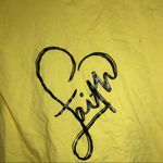 SheIn Yellow Crew Neck “Faith” Heart Short Sleeve Tee 1XL Photo 4