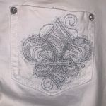 Vanity Collection Premium Embellished White Rhinestones Curvy Bootcut Jeans Photo 7