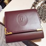 Cartier Authentic Rare Vintage Maroon Coin Pouch / Change Purse Photo 0