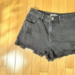 PacSun High Rise Festival Denim Jean Shorts Cut Offs Black Size 26 Photo 2