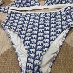 Roller Rabbit  bikini set high waisted bottoms triangle tie top elephants print Photo 5