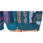 Jaclyn Smith Vtg 90s  Multi Color Wild Pattern Embellishrd Cardigan Sweater Sz M Photo 2