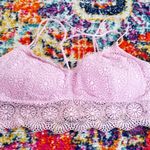 Lilac Lace Bralette Lightly Padded Strappy Size Sm Photo 0