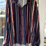 Vintage‎ Artsy Abstract Big Dart Women’s Blouse Shirt Colorful Funky Size XXL Red Photo 1