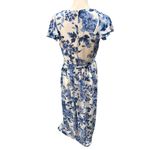 Eliza J New Blue Floral Faux Wrap Maxi Dress, Size 8 Photo 2