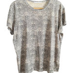 Peruvian Connection  | Taupe and Black Printed Round Neck Pima Cotton Tee Medium Photo 0