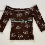 Unique Vintage Vintage Coquette Core Off the Shoulder 3/4 Sleeve Floral Top Photo 0