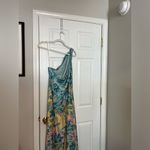 Hemant and Nandita NEW One Shoulder Long Dress in Blue Yellow Mix Photo 6