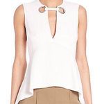 A.L.C. white sleeveless blouse with grommet cut out Annette top Photo 2