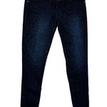 Celebrity Pink JR SZ 3 Skinny Jeans Cheetah Print Low-Rise Pocket Dark Wash Blue Photo 0
