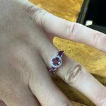 Natural Rhodolite Garnet Sterling Silver Ring Size 6.75 Photo 3