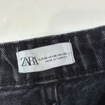 ZARA  Distressed Wide Leg Jeans Women's US 6 Ripped Black Denim High Waist Casual Photo 3