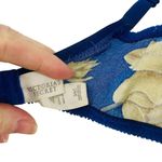 Victoria's Secret Vintage  Bra Second Skin Blue Gold Satin Size 34C Photo 6