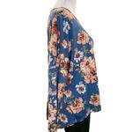 Rags and Couture WOMEN’S  blue with peach floral top Photo 2