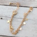 Gold Tone Anklet with Star Charms Photo 4