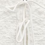 ZARA  Textured Lace Up Top Photo 4