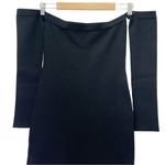 L'Agence L’Agence Felicia Black Knit Off The Shoulder Fitted Bodycon Dress Size XXS Photo 5