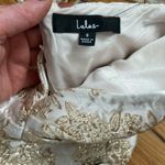 Lulus For All the Glitz Cream Jacquard Lace-Up Two-Piece Mini Dress size S Photo 2