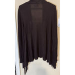 One World  Brown Fringe Cardigan Open Front Boho Sweater sz M Lightweight Photo 4