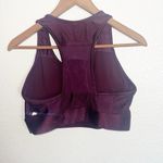Fabletics Maroon Shiny Shimmery Mesh Back Pocket Racerback Sports Bra Photo 4