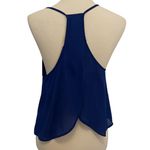 Lush Clothing Lush Blue Sheer Crop Top Photo 3