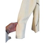 SheIn White Diamond Print Cold Shoulder Asymmetrical Hem Knit Sweater Women Sz M Photo 6