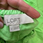 Loft  masleeveless ruffle girly bright green i dress summer fall linen medium Photo 7