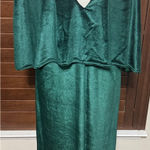 Club L Green Velvet Dress Cape Sleeve formal holiday sz XXL US 18 Midi Cocktail Party Photo 0