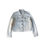 frame denim FRAME Le Vintage Courtyard Striped Cropped Denim Jacket Size M Photo 6