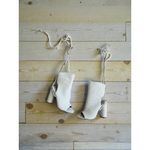 AZALEA WANG white Patent Laceup Booties Heels Sizs 7.5 Photo 1