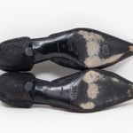 Prada Made In Italy Black Metallic Floral Flower D'Orsay Pointed High Heel Shoes Photo 6