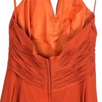 VTG Landa Burnt Orange Halter Chiffon Shirred Cocktail Dress Plus 18 Party Photo 7